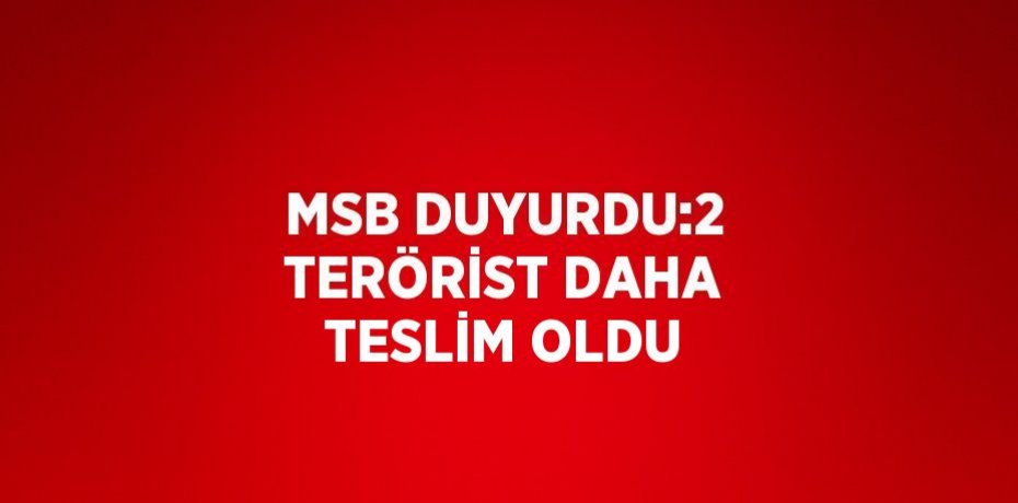 MSB DUYURDU:2 TERÖRİST DAHA TESLİM OLDU