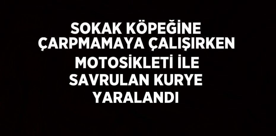 SOKAK KÖPEĞİNE ÇARPMAMAYA ÇALIŞIRKEN MOTOSİKLETİ İLE SAVRULAN KURYE YARALANDI