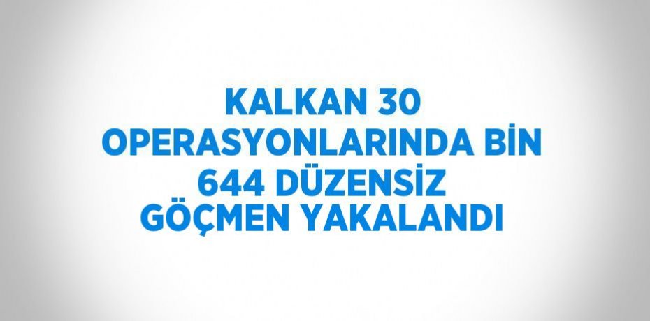 KALKAN 30 OPERASYONLARINDA BİN 644 DÜZENSİZ GÖÇMEN YAKALANDI