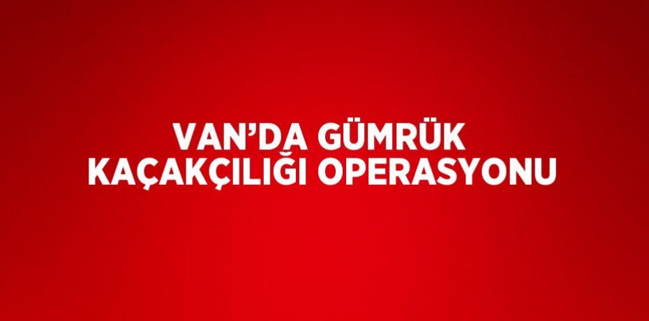 VAN’DA GÜMRÜK KAÇAKÇILIĞI OPERASYONU