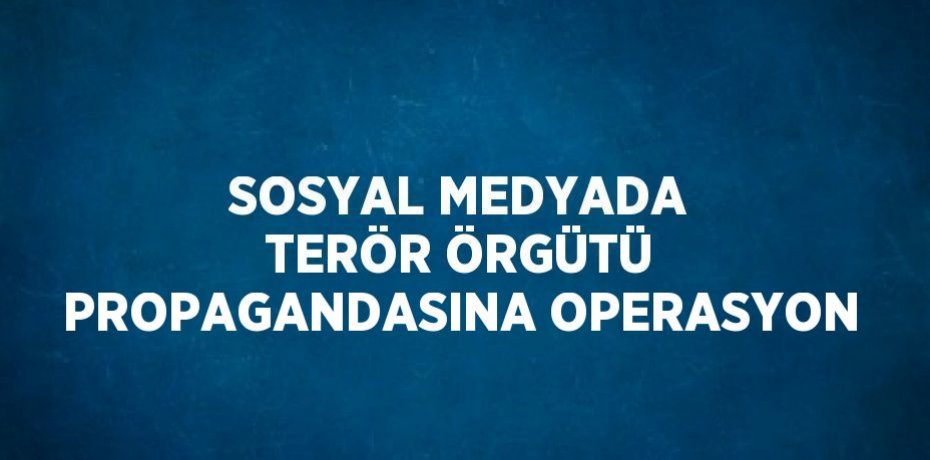 SOSYAL MEDYADA TERÖR ÖRGÜTÜ PROPAGANDASINA OPERASYON