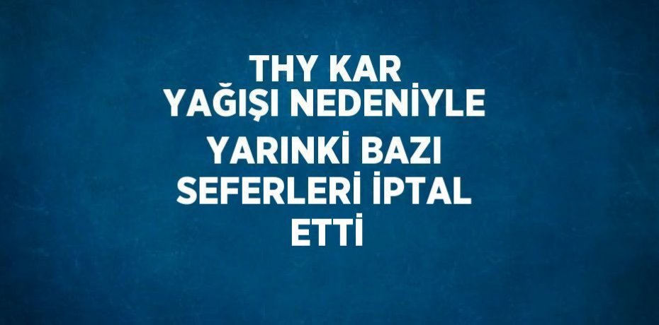 THY KAR YAĞIŞI NEDENİYLE YARINKİ BAZI SEFERLERİ İPTAL ETTİ