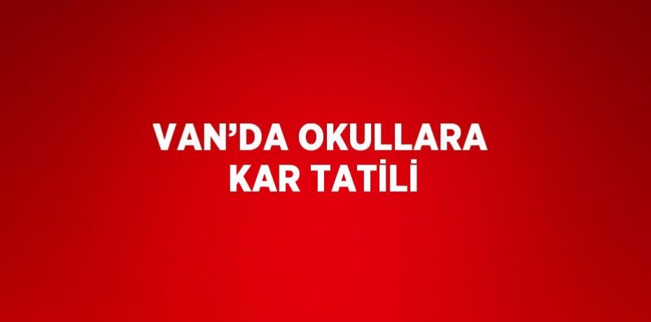 VAN’DA OKULLARA KAR TATİLİ