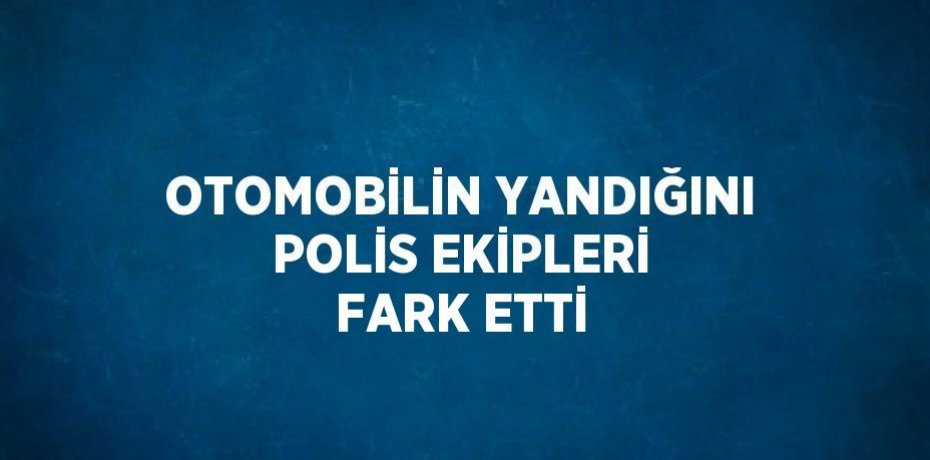 OTOMOBİLİN YANDIĞINI POLİS EKİPLERİ FARK ETTİ
