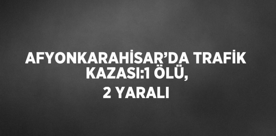 AFYONKARAHİSAR’DA TRAFİK KAZASI:1 ÖLÜ, 2 YARALI
