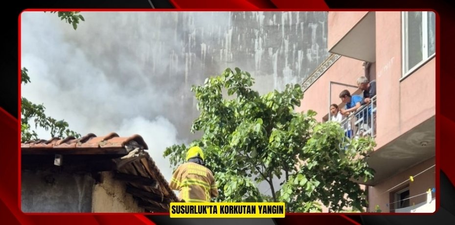 Susurluk'ta korkutan yangın