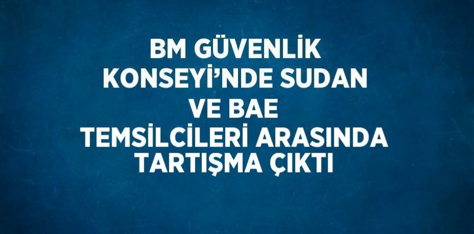 BM GÜVENLİK KONSEYİ’NDE SUDAN VE BAE TEMSİLCİLERİ ARASINDA TARTIŞMA ÇIKTI