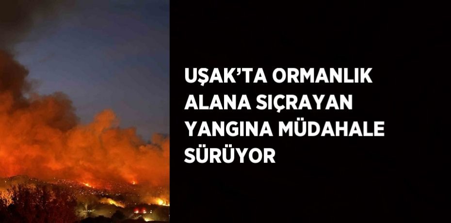 UŞAK’TA ORMANLIK ALANA SIÇRAYAN YANGINA MÜDAHALE SÜRÜYOR