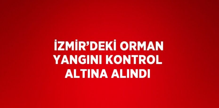 İZMİR’DEKİ ORMAN YANGINI KONTROL ALTINA ALINDI