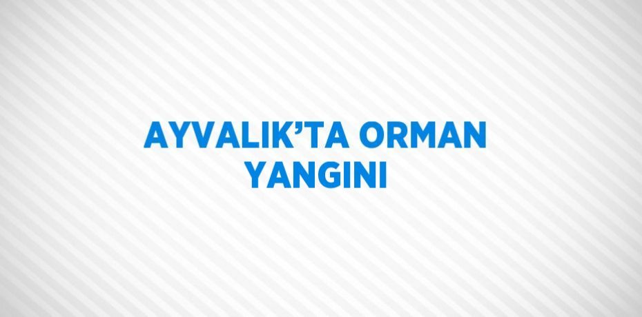 AYVALIK’TA ORMAN YANGINI