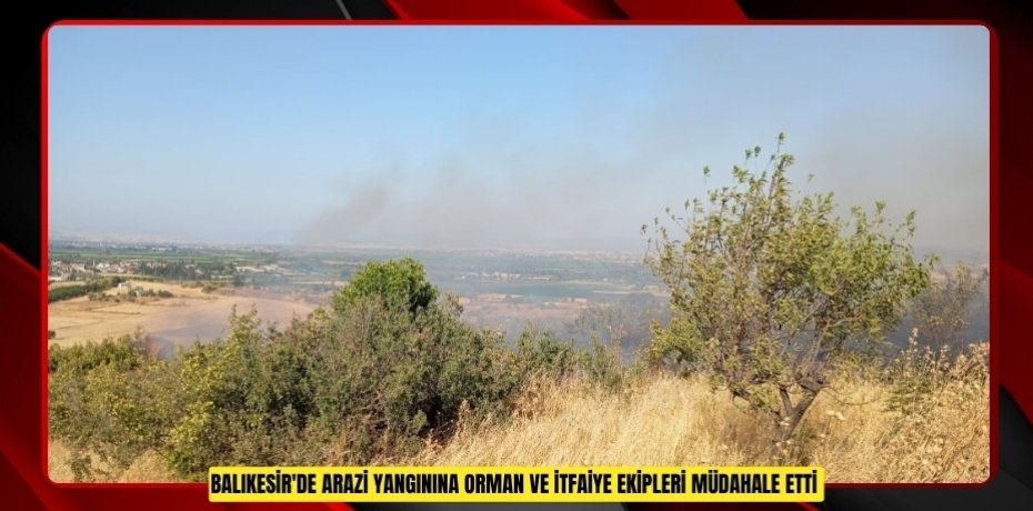 Balıkesir'de arazi yangınına Orman ve itfaiye ekipleri müdahale etti  