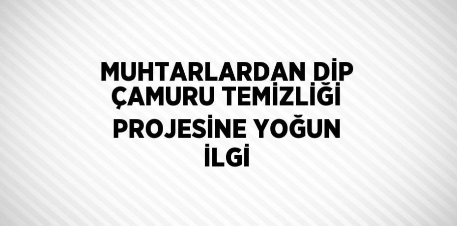 MUHTARLARDAN DİP ÇAMURU TEMİZLİĞİ PROJESİNE YOĞUN İLGİ