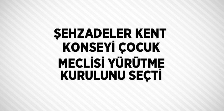 ŞEHZADELER KENT KONSEYİ ÇOCUK MECLİSİ YÜRÜTME KURULUNU SEÇTİ