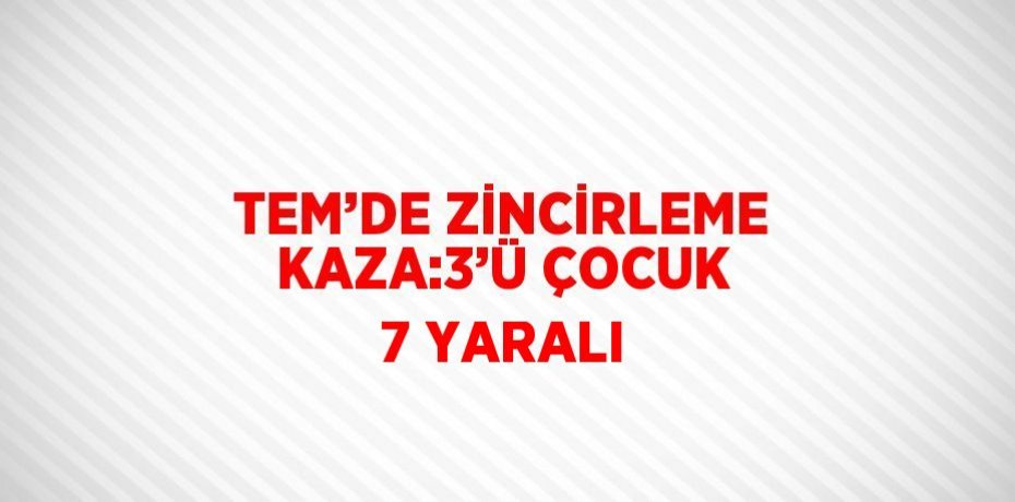 TEM’DE ZİNCİRLEME KAZA:3’Ü ÇOCUK 7 YARALI