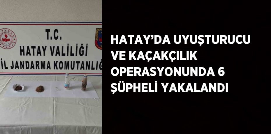 HATAY’DA UYUŞTURUCU VE KAÇAKÇILIK OPERASYONUNDA 6 ŞÜPHELİ YAKALANDI