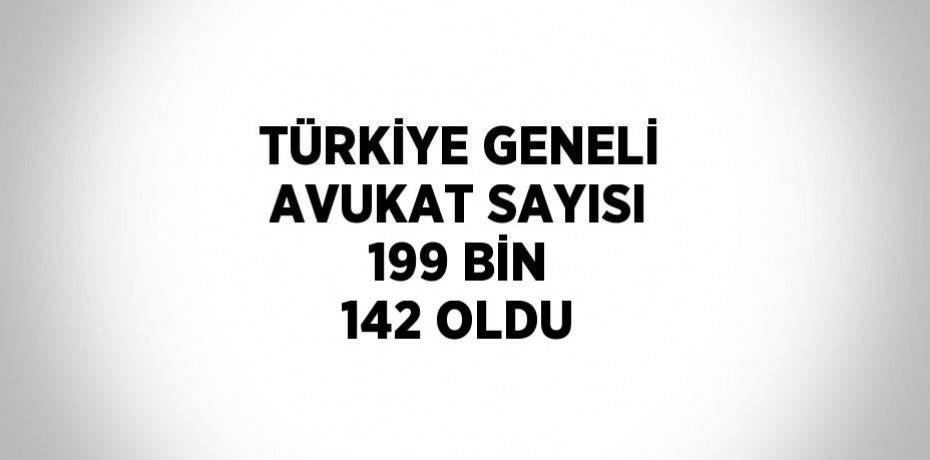 TÜRKİYE GENELİ AVUKAT SAYISI 199 BİN 142 OLDU