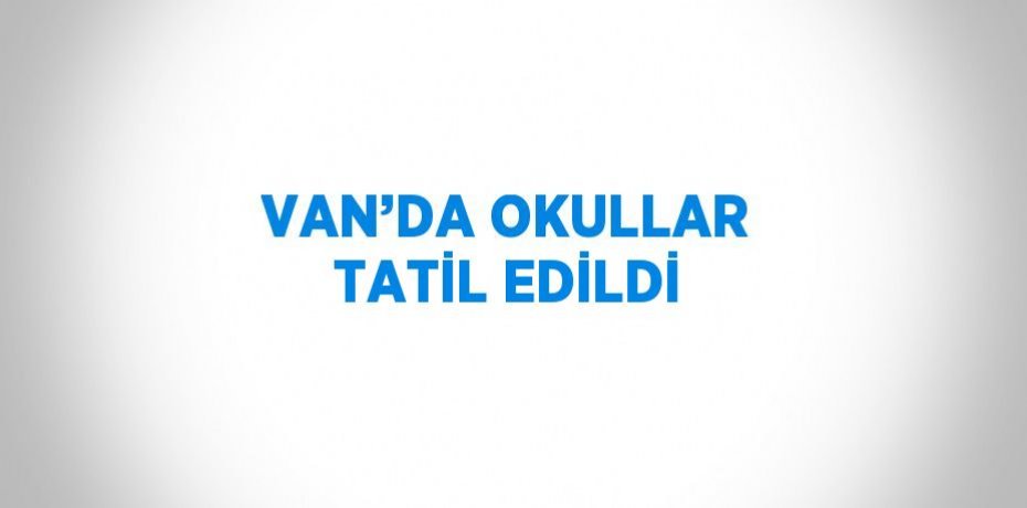 VAN’DA OKULLAR TATİL EDİLDİ