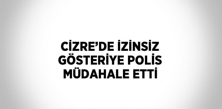 CİZRE’DE İZİNSİZ GÖSTERİYE POLİS MÜDAHALE ETTİ
