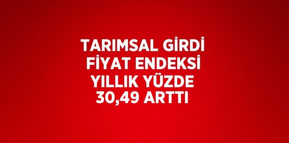 TARIMSAL GİRDİ FİYAT ENDEKSİ YILLIK YÜZDE 30,49 ARTTI