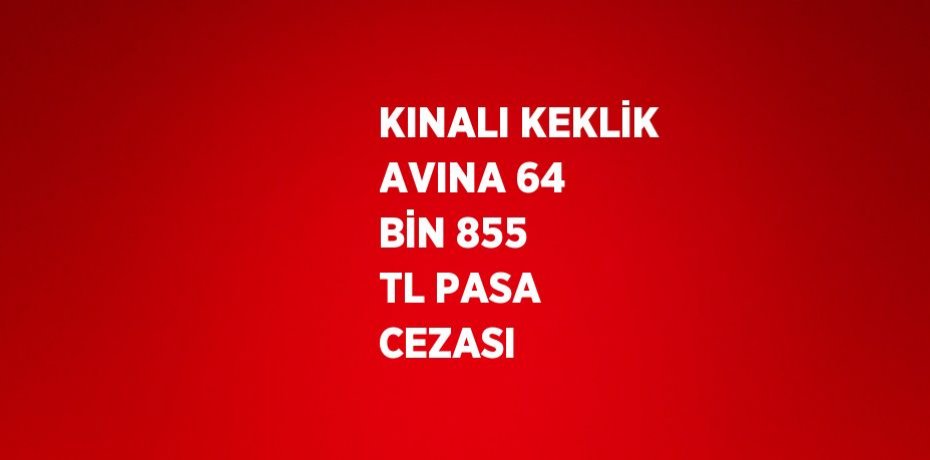 KINALI KEKLİK AVINA 64 BİN 855 TL PASA CEZASI