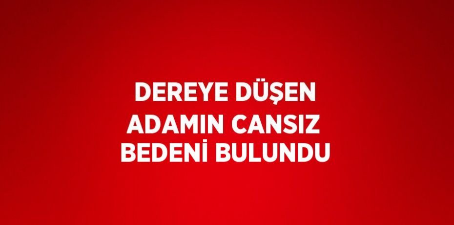 DEREYE DÜŞEN ADAMIN CANSIZ BEDENİ BULUNDU