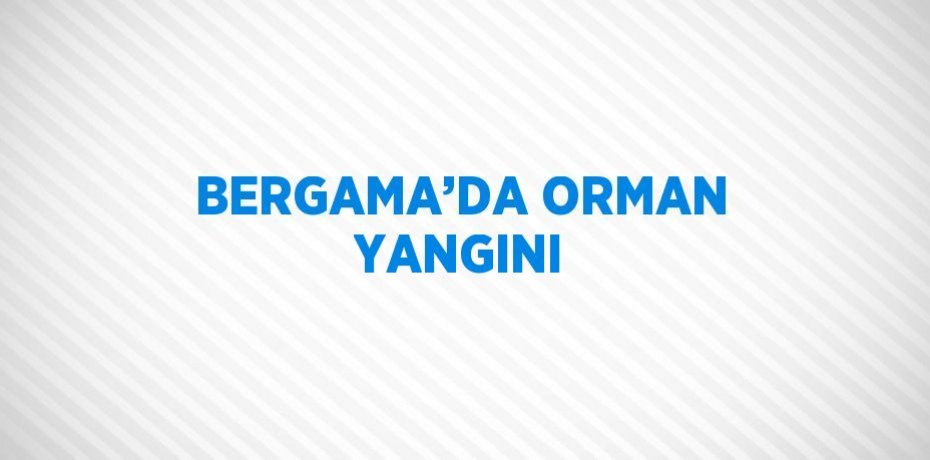 BERGAMA’DA ORMAN YANGINI