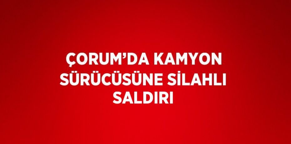 ÇORUM’DA KAMYON SÜRÜCÜSÜNE SİLAHLI SALDIRI