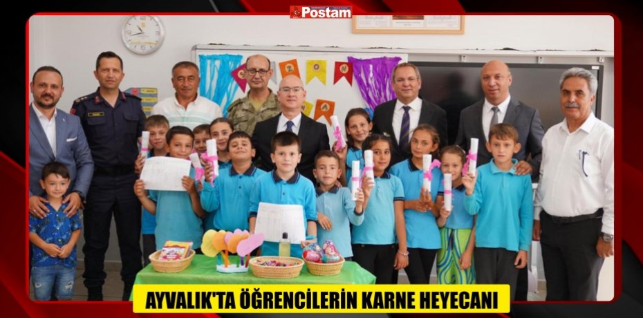 AYVALIK’TA ÖĞRENCİLERİN KARNE HEYECANI