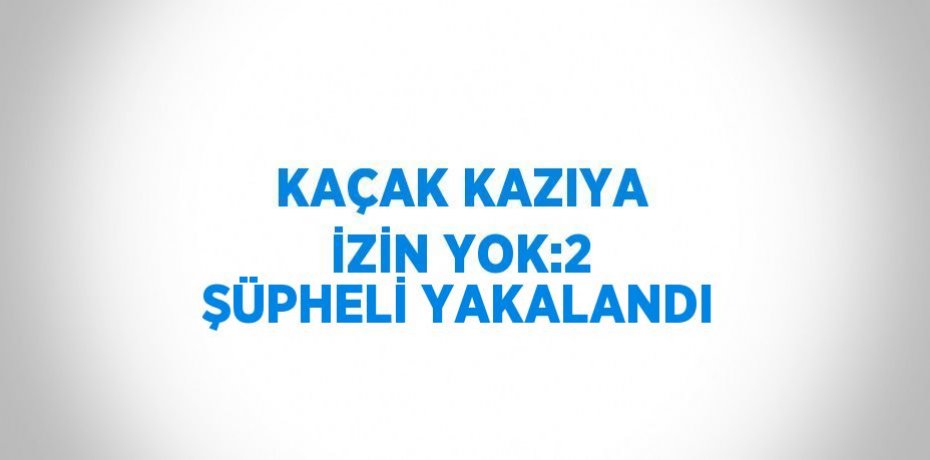 KAÇAK KAZIYA İZİN YOK:2 ŞÜPHELİ YAKALANDI