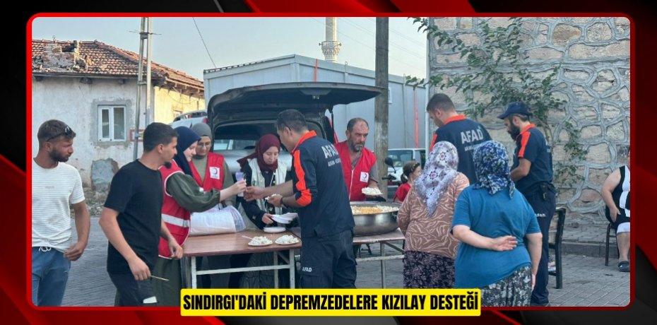 Sındırgı'daki depremzedelere Kızılay desteği