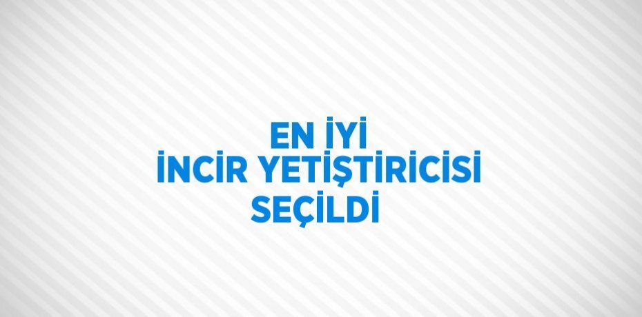 EN İYİ İNCİR YETİŞTİRİCİSİ SEÇİLDİ