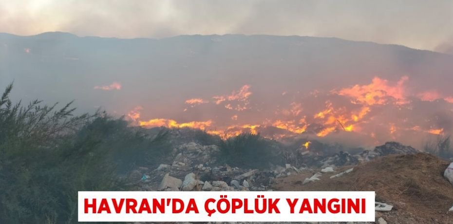 Havran'da çöplük yangını