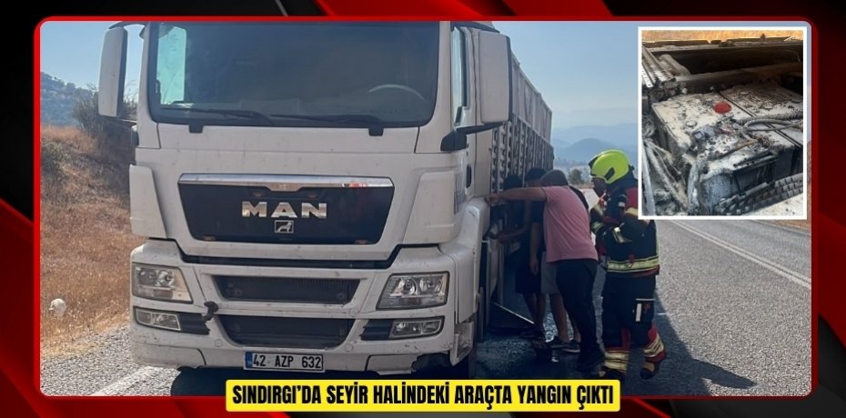 Sındırgı’da seyir halindeki araçta yangın çıktı  