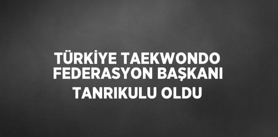 TÜRKİYE TAEKWONDO FEDERASYON BAŞKANI TANRIKULU OLDU
