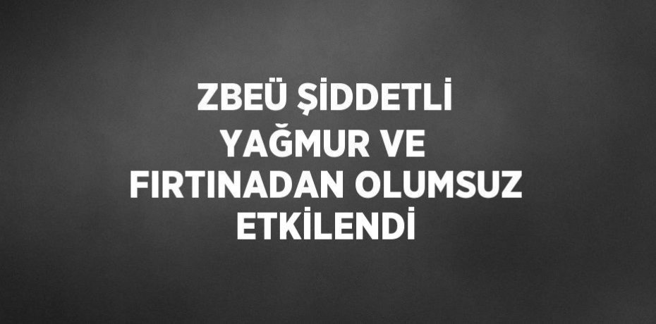 ZBEÜ ŞİDDETLİ YAĞMUR VE FIRTINADAN OLUMSUZ ETKİLENDİ