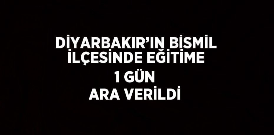 DİYARBAKIR’IN BİSMİL İLÇESİNDE EĞİTİME 1 GÜN ARA VERİLDİ