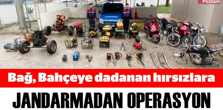 Bağ, Bahçeye dadanan hırsızlara Jandarmadan operasyon