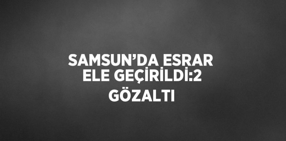 SAMSUN’DA ESRAR ELE GEÇİRİLDİ:2 GÖZALTI