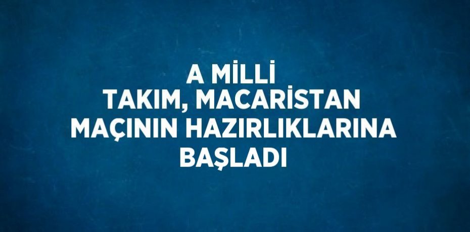 A MİLLİ TAKIM, MACARİSTAN MAÇININ HAZIRLIKLARINA BAŞLADI