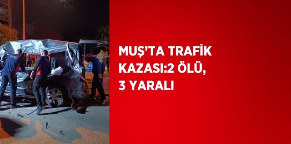 MUŞ’TA TRAFİK KAZASI:2 ÖLÜ, 3 YARALI