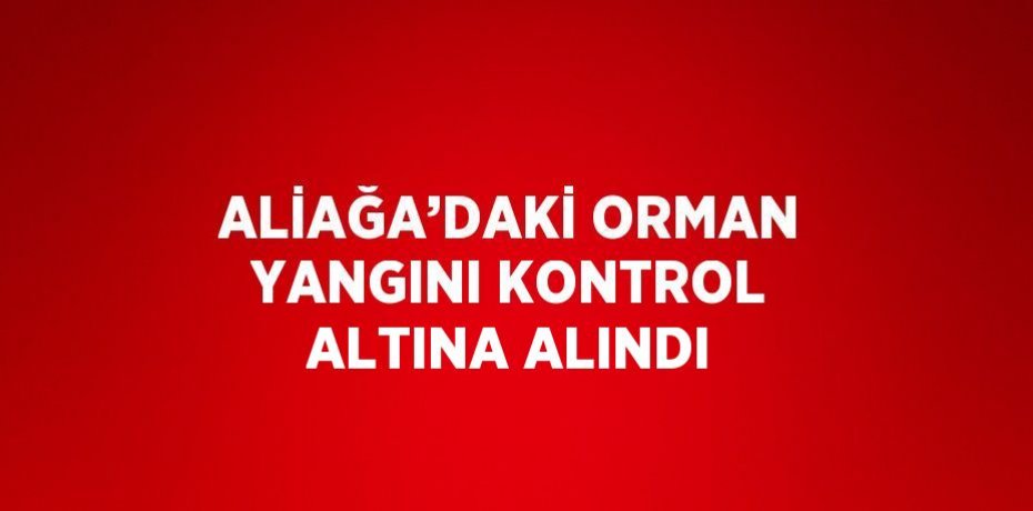ALİAĞA’DAKİ ORMAN YANGINI KONTROL ALTINA ALINDI