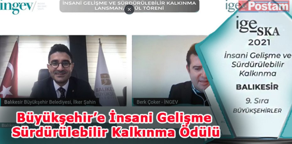 Büyükşehir’e İnsani Gelişme Sürdürülebilir Kalkınma Ödülü