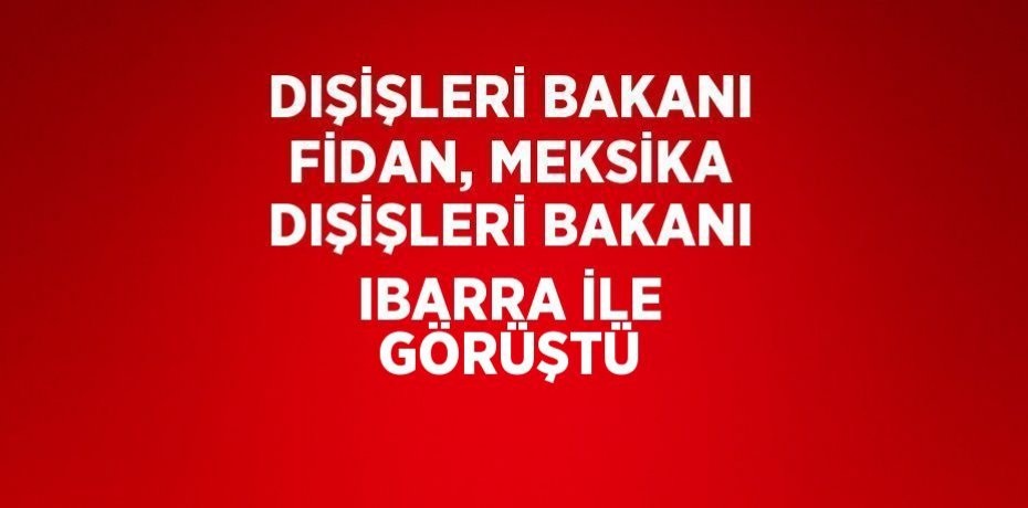 DIŞİŞLERİ BAKANI FİDAN, MEKSİKA DIŞİŞLERİ BAKANI IBARRA İLE GÖRÜŞTÜ