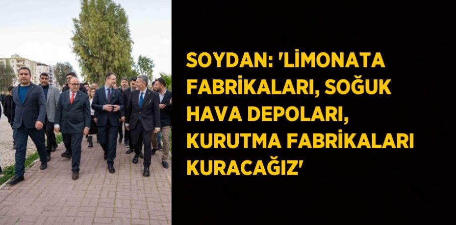 SOYDAN: 'LİMONATA FABRİKALARI, SOĞUK HAVA DEPOLARI, KURUTMA FABRİKALARI KURACAĞIZ'