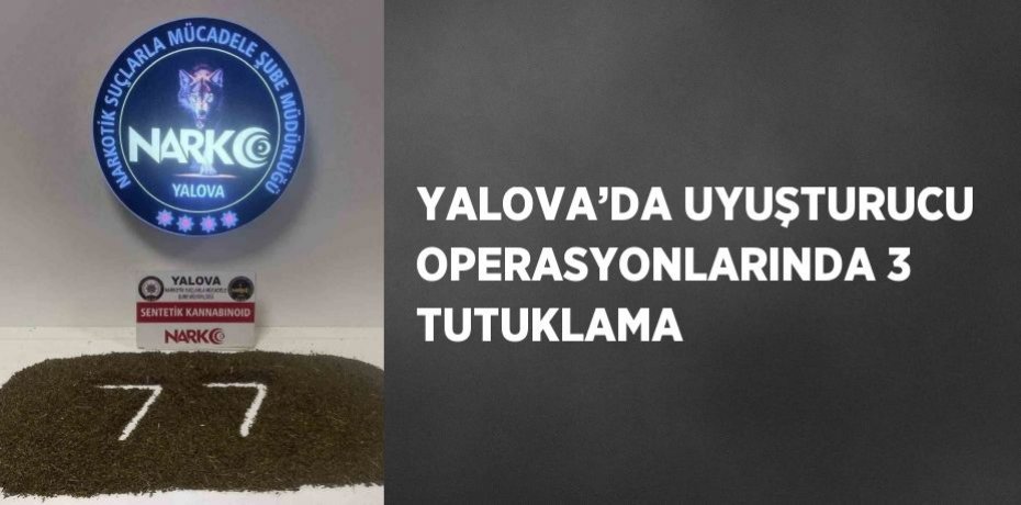YALOVA’DA UYUŞTURUCU OPERASYONLARINDA 3 TUTUKLAMA