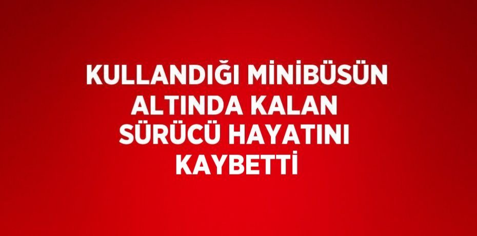 KULLANDIĞI MİNİBÜSÜN ALTINDA KALAN SÜRÜCÜ HAYATINI KAYBETTİ