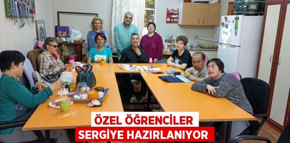 Özel öğrenciler sergiye hazırlanıyor