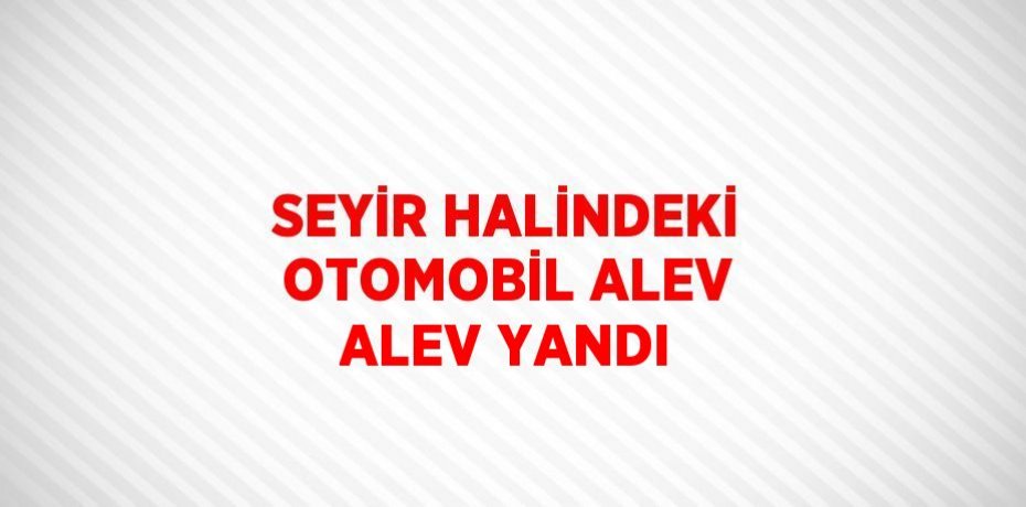 SEYİR HALİNDEKİ OTOMOBİL ALEV ALEV YANDI