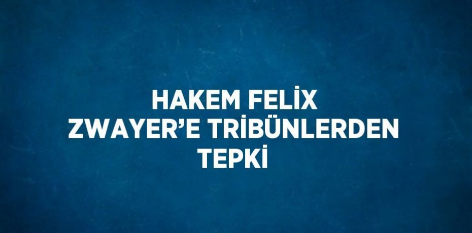 HAKEM FELİX ZWAYER’E TRİBÜNLERDEN TEPKİ