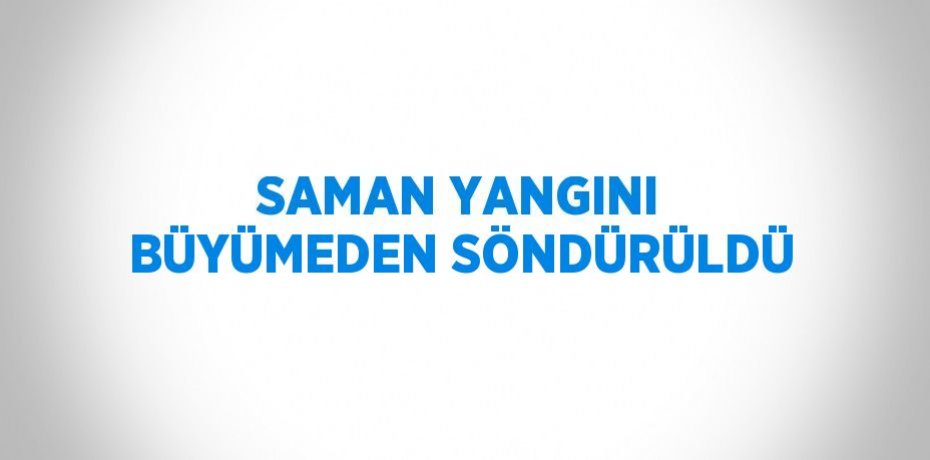 SAMAN YANGINI BÜYÜMEDEN SÖNDÜRÜLDÜ